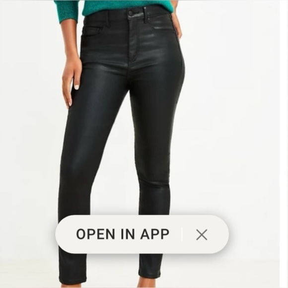 LOFT BACK SHINY PANTS - Picture 1 of 11